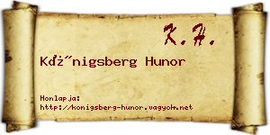 Königsberg Hunor névjegykártya